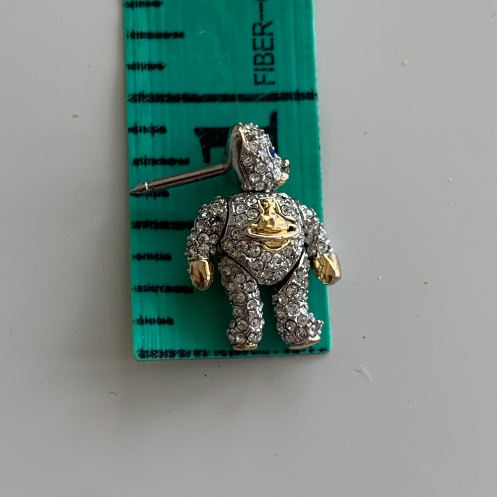 Vivienne Westwood Swarovski Covered Crystal Teddy Bear Pin or Earring - Picture 5 of 7